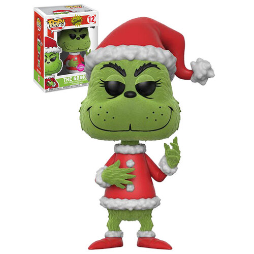 Funko POP! Books Dr. Seuss The Grinch #12 The Grinch (Santa - Flocked) - New, Mint Condition