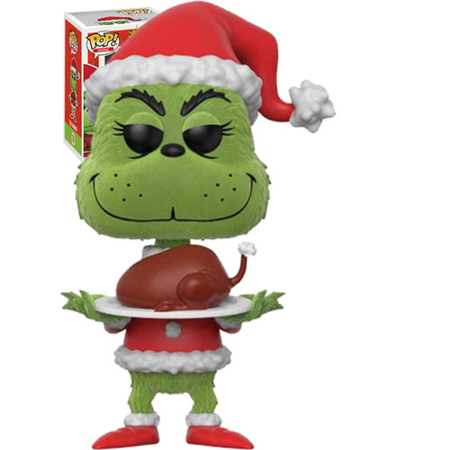 Funko POP! Books Dr. Seuss The Grinch #14 The Grinch With Roast Beast (Flocked) - New, Mint Condition
