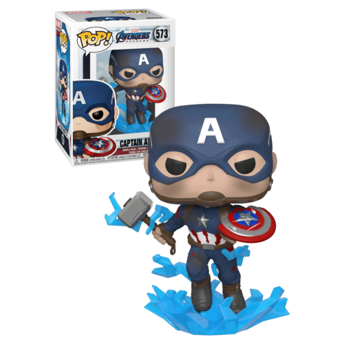Funko POP! Marvel Avengers Endgame #573 Captain America (With Mjolnir) - New, Mint Condition