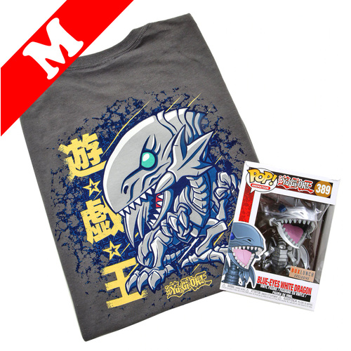 Funko Pop! Tees #389 Yu-Gi-Oh Blue Eyes White Dragon POP! Vinyl & T-Shirt Box Set - Exclusive Import - New, Mint [Size: Medium]