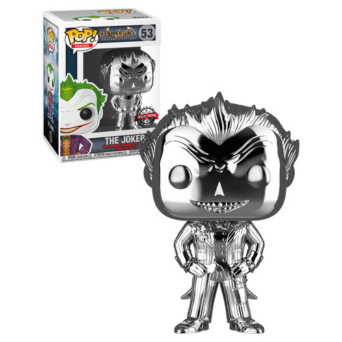 Funko POP! Heroes Batman Arkham Asylum #53 The Joker (Silver Chrome) - New, Mint Condition