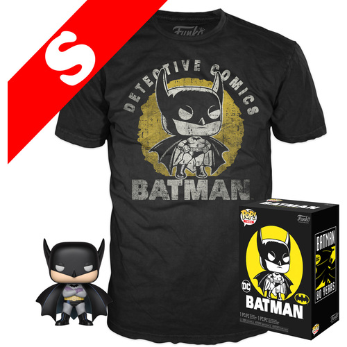 Funko Pop! Tees #270 DC Batman First Appearance POP! Vinyl & T-Shirt Box Set - Exclusive Import - New, Mint [Size: Small]