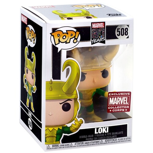 Funko POP! Marvel 80 Years #508 Loki (First Appearance) - Collector Corps Exclusive - New, Mint Condition