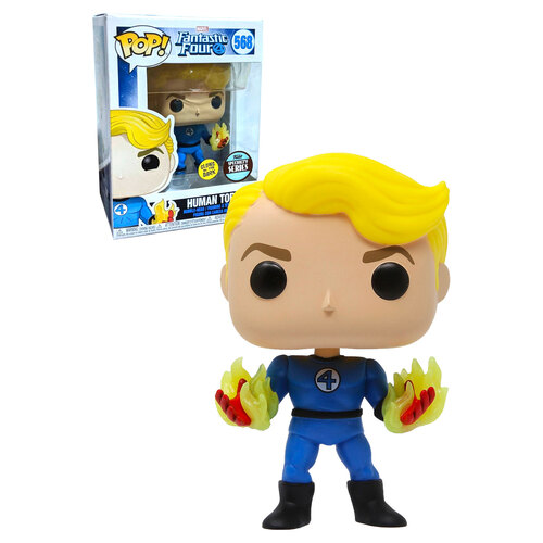Funko POP! Marvel Fantastic Four #568 Human Torch (Glow In The Dark) - New, Mint Condition