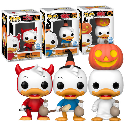 Funko POP! Disney Mickey Mouse & Friends - Huey, Dewey & Louie (Halloween) - Limited Funko Shop Exclusive - New, Mint Condition
