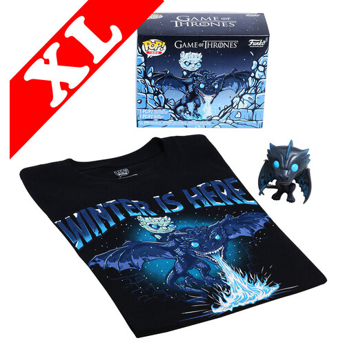 Funko Pop! Tees #22 Game Of Thrones Icy Viserion POP! Vinyl & T-Shirt Box Set - Exclusive Box Lunch Import - New, Mint [Size: XL]