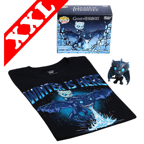 Funko Pop! Tees #22 Game Of Thrones Icy Viserion POP! Vinyl & T-Shirt Box Set - Exclusive Box Lunch Import - New, Mint [Size: XXL]