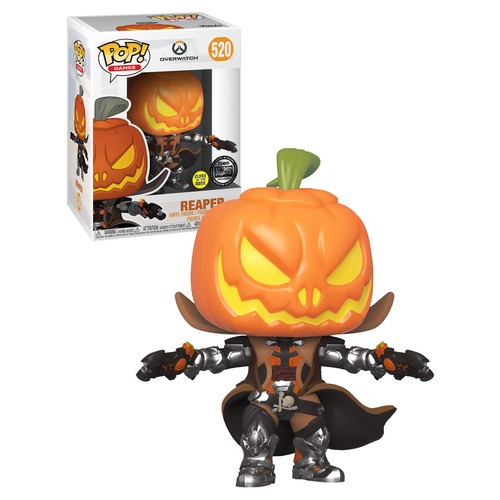 Funko POP! Games Overwatch #520 Reaper (Pumpkin) - 2019 Blizzard Exclusive - New, Mint Condition
