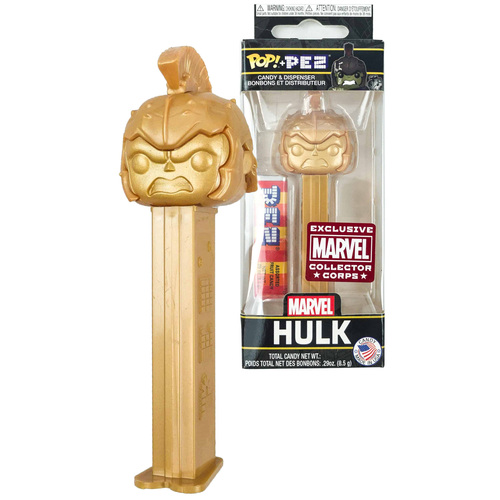 Funko POP! Pez Marvel Hulk (Thor Ragnarok Collector Corps Exclusive) Limited Edition Gold Candy & Dispenser - New, Mint Condition