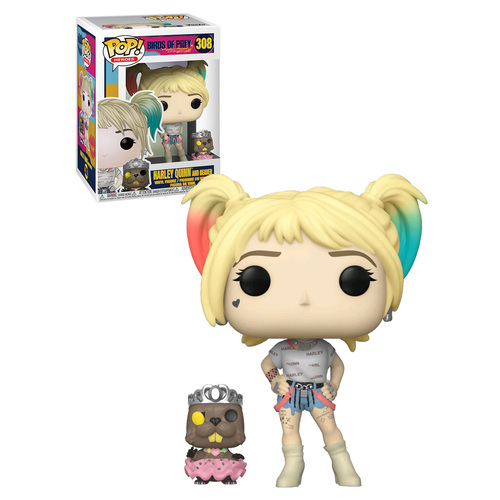 Funko POP! Heroes Birds Of Prey #308 Harley Quinn (With Beaver) - New, Mint Condition