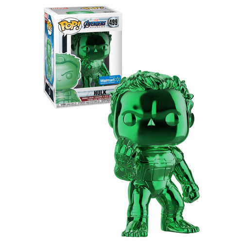 Funko POP! Marvel Avengers: Endgame #499 Hulk (Green Chrome) - Limited Walmart Exclusive - New, Mint Condition
