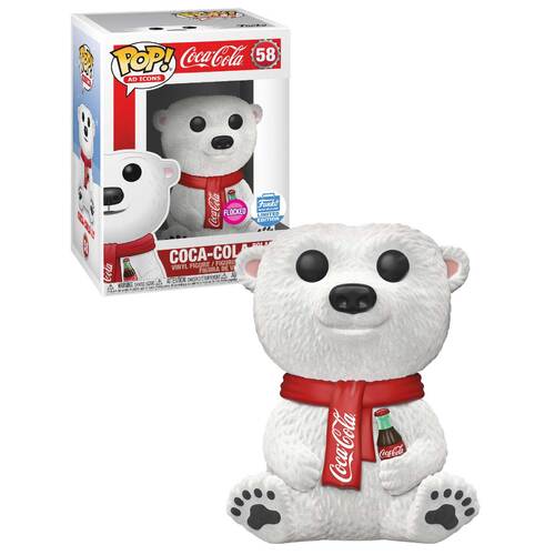 Funko POP! Ad Icons Coca-Cola #58 Coca-Cola Polar Bear (Flocked) - Limited Funko Shop Exclusive - New, Mint Condition