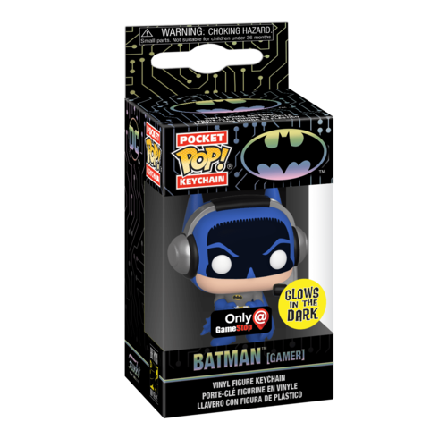 Funko Pocket POP! Keychain Batman (Gamer, Glows In The Dark) - Limited Gamestop Edition - New, Mint Condition