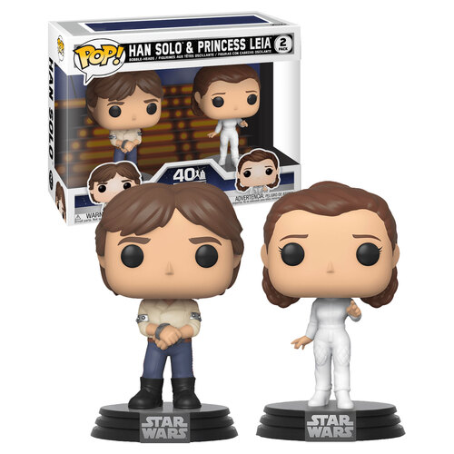 Funko POP! Star Wars #46770 Han Solo & Princess Leia 2 Pack - New, Mint Condition
