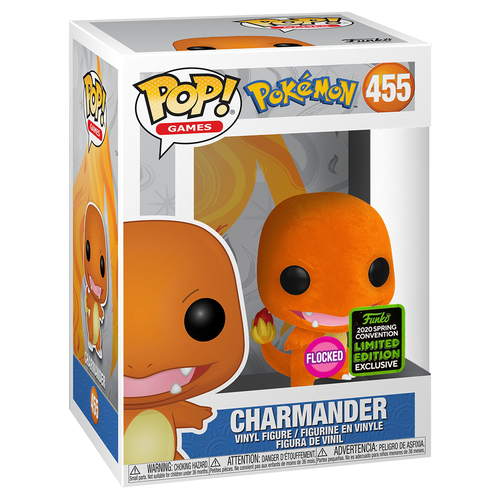 Funko POP! Games Pokemon #455 Charmander (Flocked) - 2020 Emerald City Comic Con (ECCC) Exclusive - New, Mint Condition