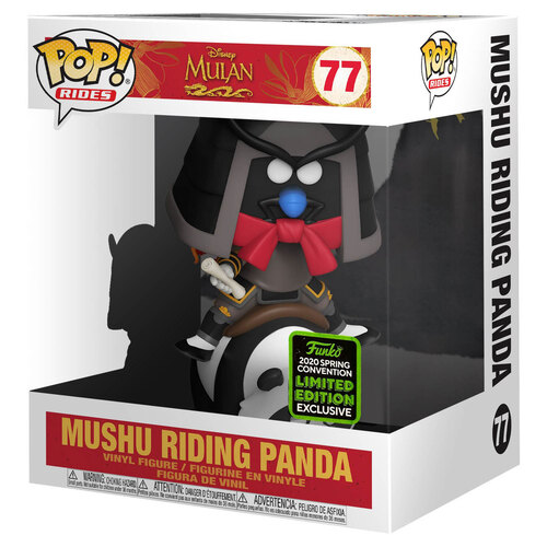 Funko POP! Disney Mulan #77 Mushu Riding Panda Super Size 6" - 2020 Emerald City Comic Con (ECCC) Exclusive - New, Mint Condition
