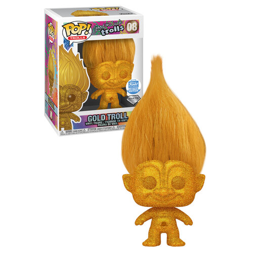 Funko POP! Good Luck Trolls #08 Gold Troll (Diamond Collection Glitter) - Funko Shop Limited Exclusive - New, Mint Condition