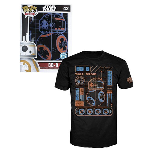 Funko POP! Tees Star Wars #42 BB-8 (Blueprint) T-Shirt New In Package [Size: XXL][Fandom: Star Wars]