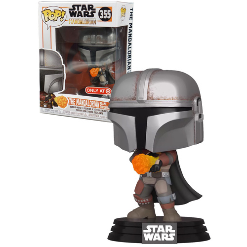 Funko POP! Star Wars The Mandalorian #355 Mandalorian (Wrist Flame) - Limited Target Exclusive - New, Mint Condition
