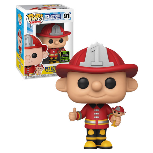 Funko POP! Ad Icons Pez #91 Pez Boy (Fireman) - Funko 2020 Emerald City Comic Con (ECCC) Limited Edition - New, Mint Condition