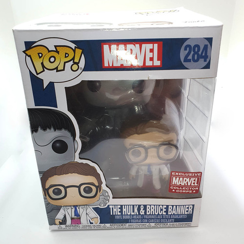 Funko POP! Marvel #284 The Hulk & Bruce Banner - Collector Corps Exclusive 6" Super Sized - New, Box Damaged