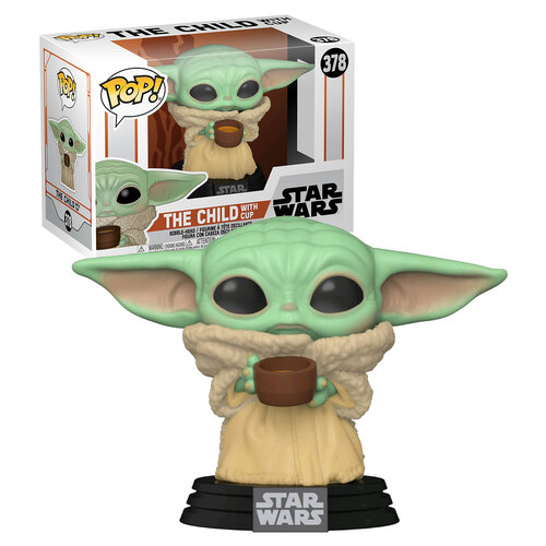 Funko POP! Star Wars The Mandalorian #378 The Child (aka Baby Yoda) With Cup - New, Mint Condition