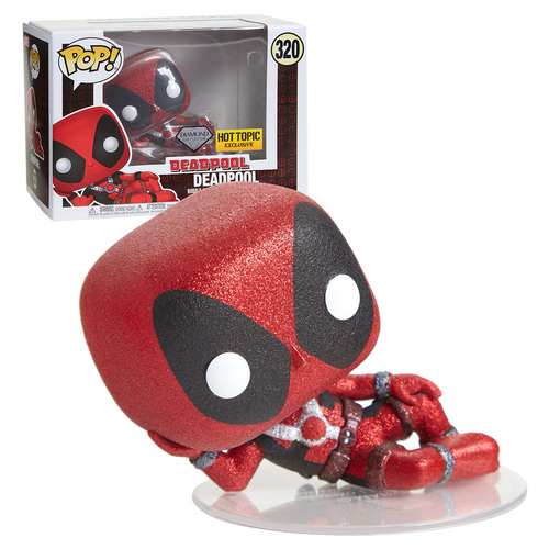 Funko POP! Marvel #320 Deadpool Reclining (Diamond Collection Glitter) - Limited Hot Topic Exclusive - New, Mint Condition
