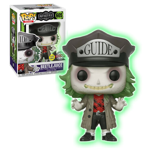 Funko POP! Movies Beetlejuice #605 Beetlejuice (With Guide Hat, Glows In The Dark) - New, Mint Condition