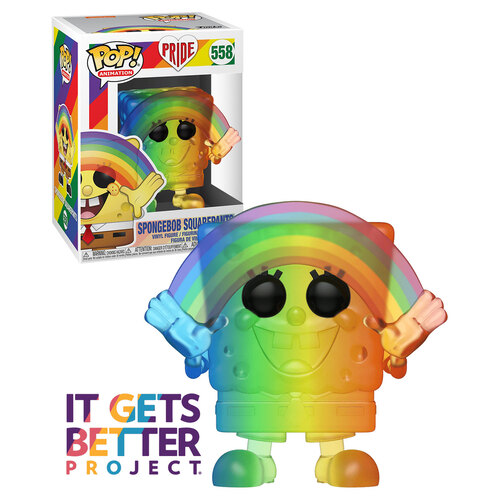 Funko POP! Animation #558 Pride Spongebob Squarepants (Rainbow) - New, Mint Condition