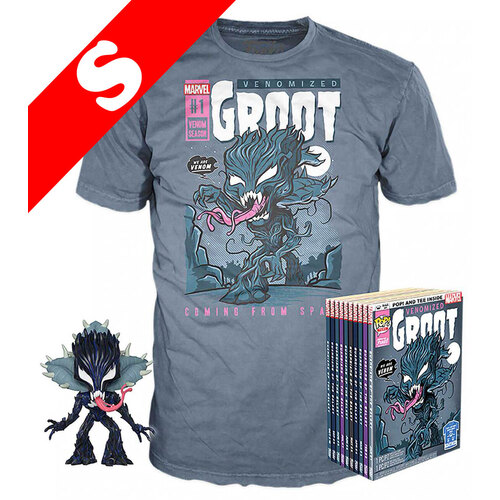 Funko Pop! Tees #511 Marvel Venom POP! Vinyl & T-Shirt Box Set - Venomized Groot (Glows In The Dark) Import - New, Mint [Size: Small]