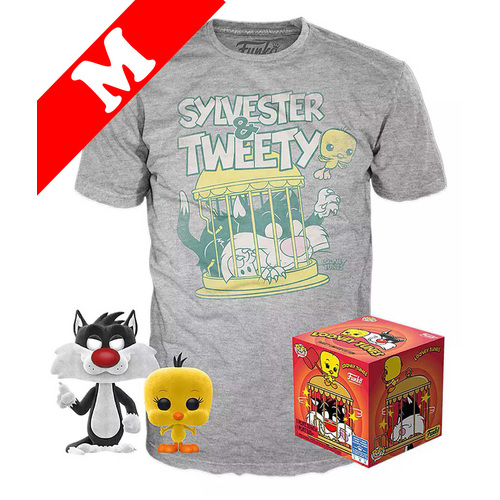 Funko Pop! Tees #309 Looney Tunes POP! Vinyl & T-Shirt Box Set - Sylvester & Tweety (Flocked) Import - New, Mint [Size: Medium]
