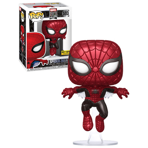 Funko POP! Marvel 80 Years #593 Spider-Man (Metallic) - Limited Hot Topic Exclusive - New, Mint Condition