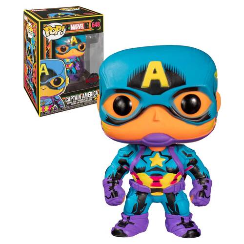 Funko POP! Marvel #648 Captain America (Black Light) - New, Mint Condition