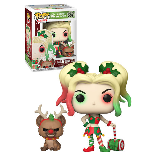 Funko POP! DC Super Heroes Holiday #357 Harley With Helper Bruce - New, Mint Condition