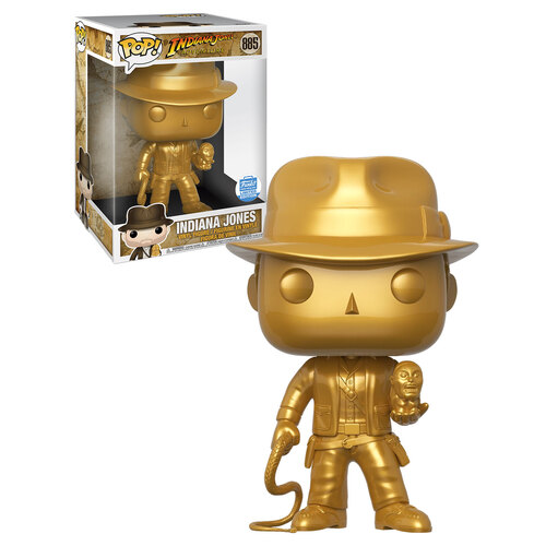 Funko POP! Movies #855 Indiana Jones (Gold Metallic) - 10" Super Sized Pop - Funko Shop Exclusive Import - New, Mint Condition