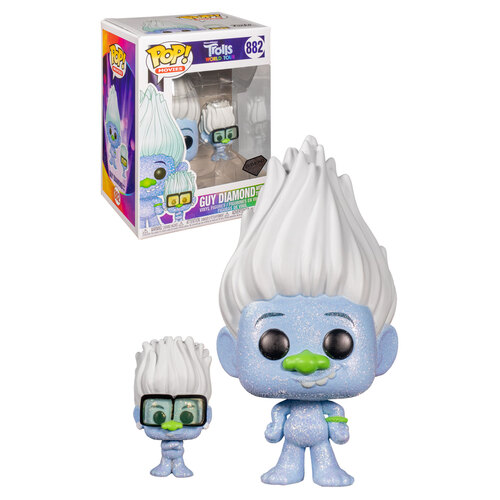 Funko POP! Movies Trolls World Tour #882 Guy Diamond With Tiny (Diamond Collection Glitter) - New, Mint Condition