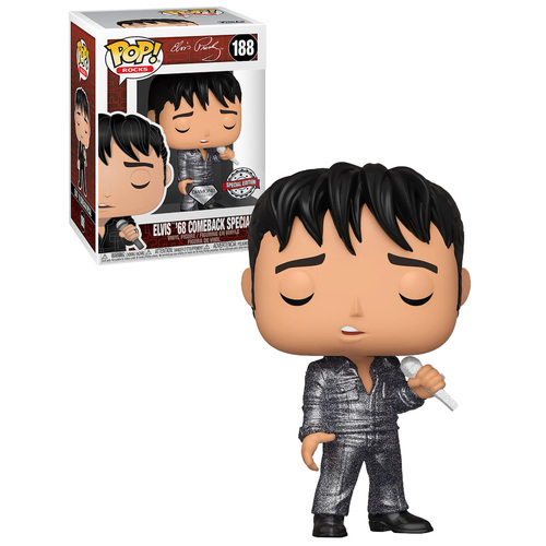 Funko POP! Rocks Elvis Presley #188 Elvis '68 Comeback Special (Diamond Collection) - New, Mint Condition