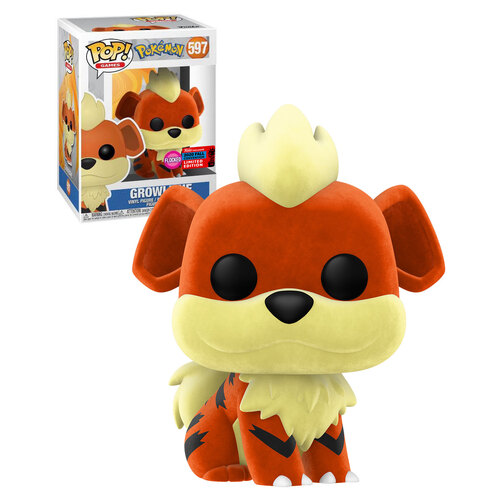Funko POP! Pokemon #597 Growlithe (Flocked) - Funko 2020 New York Comic Con (NYCC) Limited Edition - New, Mint Condition