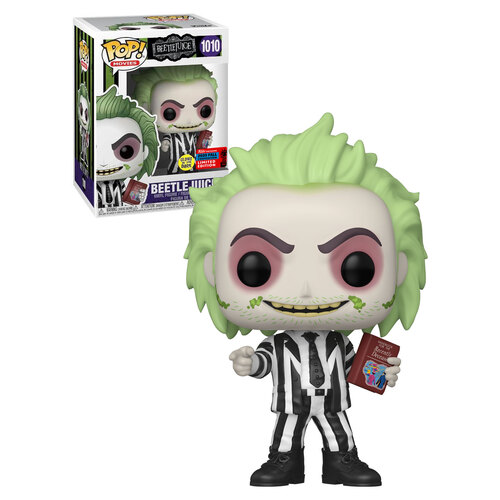 Funko POP! Beetlejuice #1010 Beetlejuice (With Book) Glow - Funko 2020 New York Comic Con (NYCC) Limited Edition - New, Mint Condition