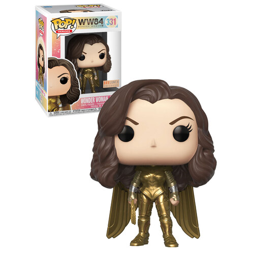 Funko Pop! Heroes WW84 #331 Wonder Woman (Golden Armour No Helmet) - Limited Box Lunch Exclusive - New, Mint Condition