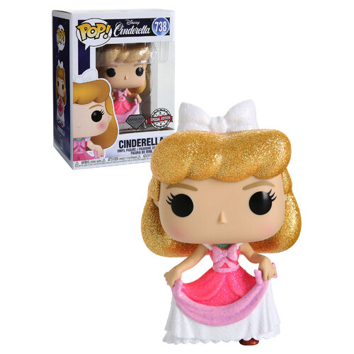 Funko POP! Disney #738 Cinderella In Pink Dress (Diamond Collection Glitter) - New, Mint Condition