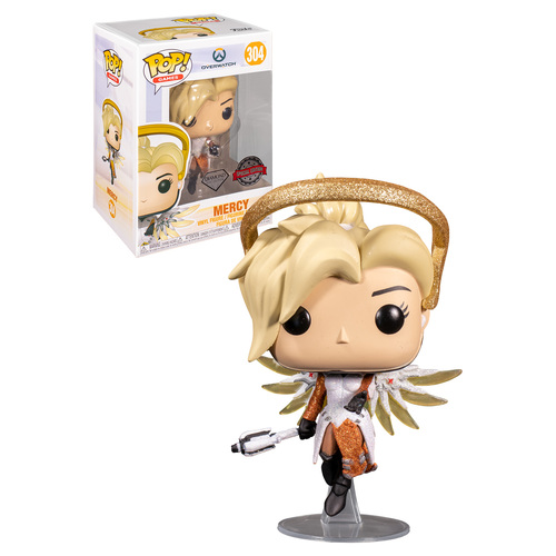 Funko POP! Games Overwatch #304 Mercy (Diamond Collection Glitter) - New, Mint Condition
