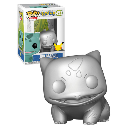 Funko POP! Games Pokemon #453 Bulbasaur Silver 25th Anniversary POP! Games - New, Mint Condition