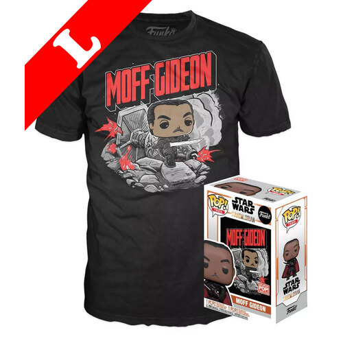 Funko POP! Tees #380 Star Wars The Mandalorian Moff Gideon (Glows In The Dark) POP! & T-Shirt Set - Target Exclusive - New, Sealed [Size: Large]