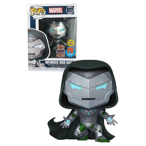 infamous iron man funko pop with comic