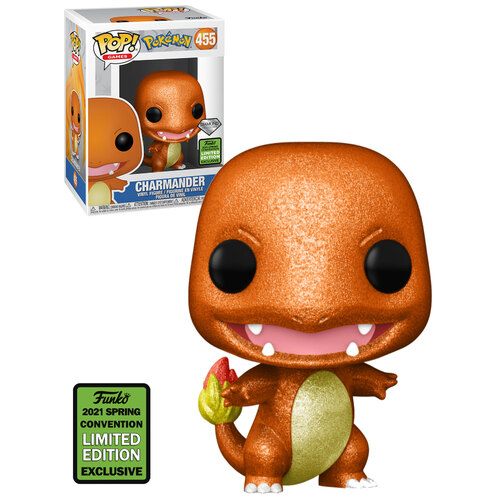 Funko POP! Vinyl Pokemon #455 Charmander (Diamond Collection Glitter) - 2021 Emerald City Comic Con (ECCC) Limited Edition - New, Mint Condition