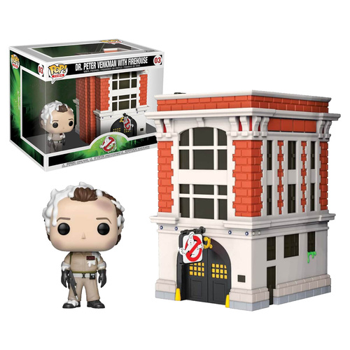Funko POP! Town Ghostbusters #03 Peter Venkman And Firehouse - New, Mint Condition