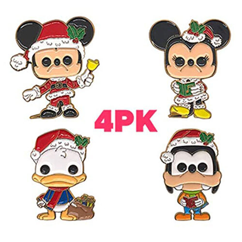 Disney Mickey & Friends Pin/Badge Set of 4 By Funko - New, Sealed