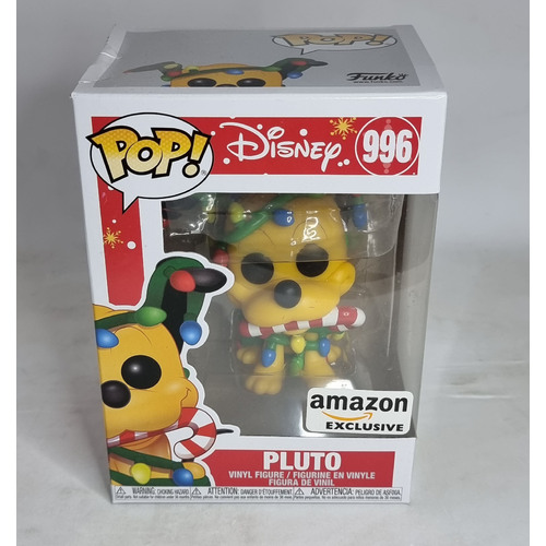 Funko POP! Disney #996 Pluto (Holiday) - Limited Amazon Exclusive - New, With Minor Box Damage
