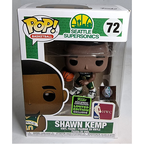 Funko POP! Basketball #72 Seattle Supersonics Shawn Kemp (ECCC 2020) - Limited Comic Con Exclusive - New, With Minor Box Damage
